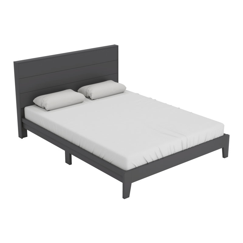 Allyannah Levison Platform Bed With Headboard, Queen, Graphite Gray