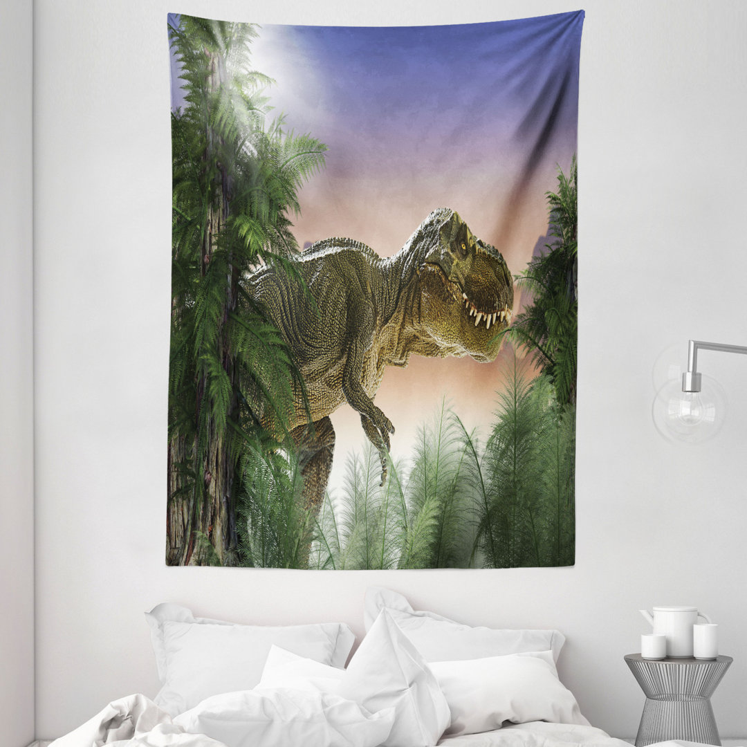 Tapisserie Dinosaurier im Dschungel Bäume Wald Natur Wälder Scary Predator Gewalt