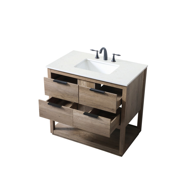 Ensemble de meuble-lavabo simple 36 po Felicity, Chêne naturel