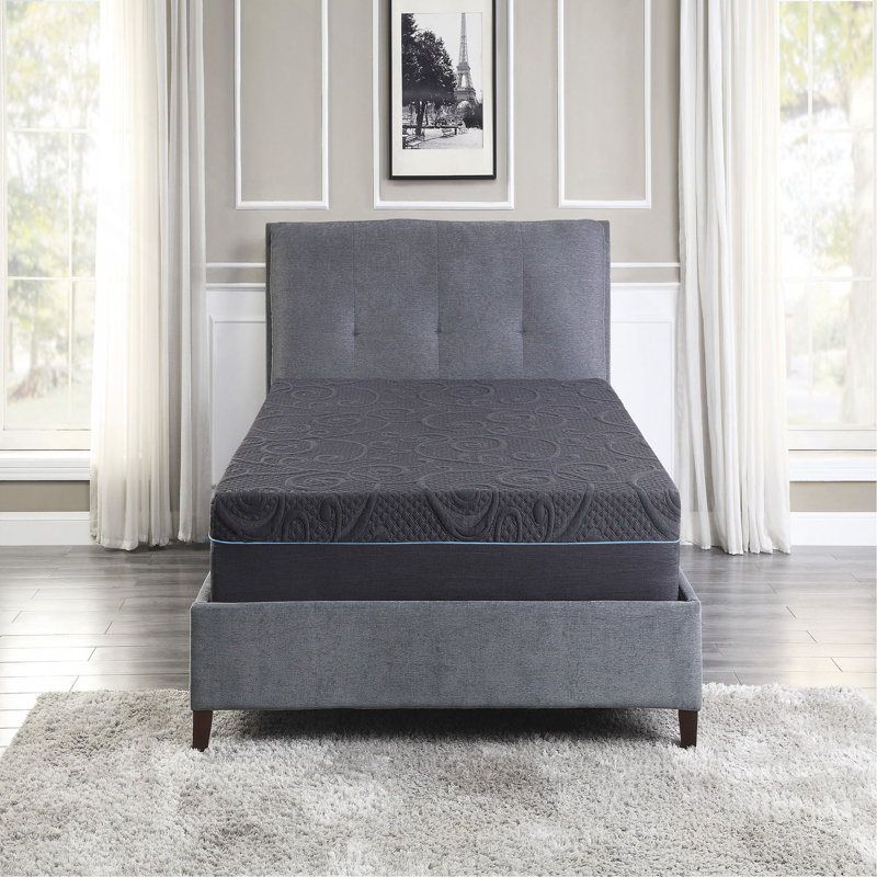 11-inch Queen Size Bed Mattress Gel-Infused Memory Foam Hybrid Mattress, Dark Gray, Mattress in a Box, Queen