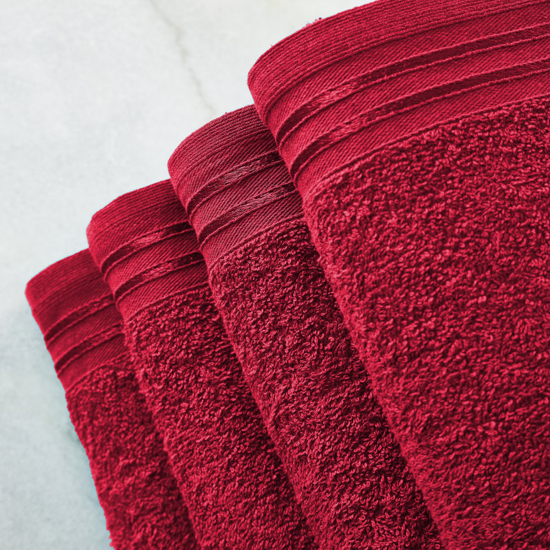 4pk Wilsford Bath Sheet 75x135, Red