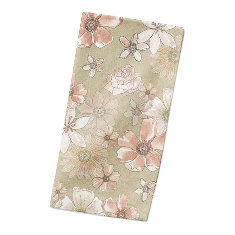 Serviette rectangulaire en coton, Brun clair