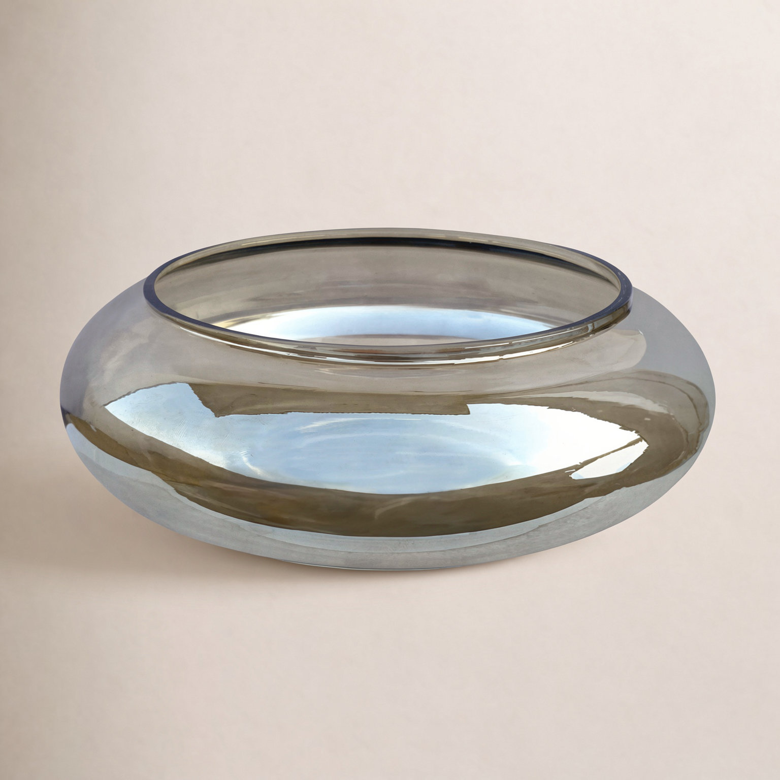 Glass Decorative Bowl, 3.5" H x 8" W x 8" D