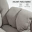 Fauteuil de direction avec repose-pieds, fauteuil de bureau inclinable et pivotant avec dossier haut, coussin épais, accoudoirs rembourrés, hauteur réglable, roulettes, gris taupe clair-1043577076