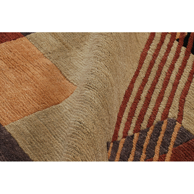 Rug & Kilim’S Art Deco Style Rug In Brown And Black With Geometric Patterns
