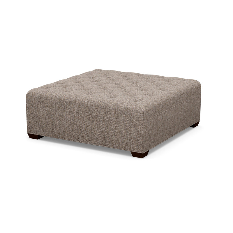 Square Tufted Ottoman, 8786-87, Walnut