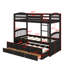  Lit superposé simple en bois avec lit gigogne et tiroirs Katylyn-397878340