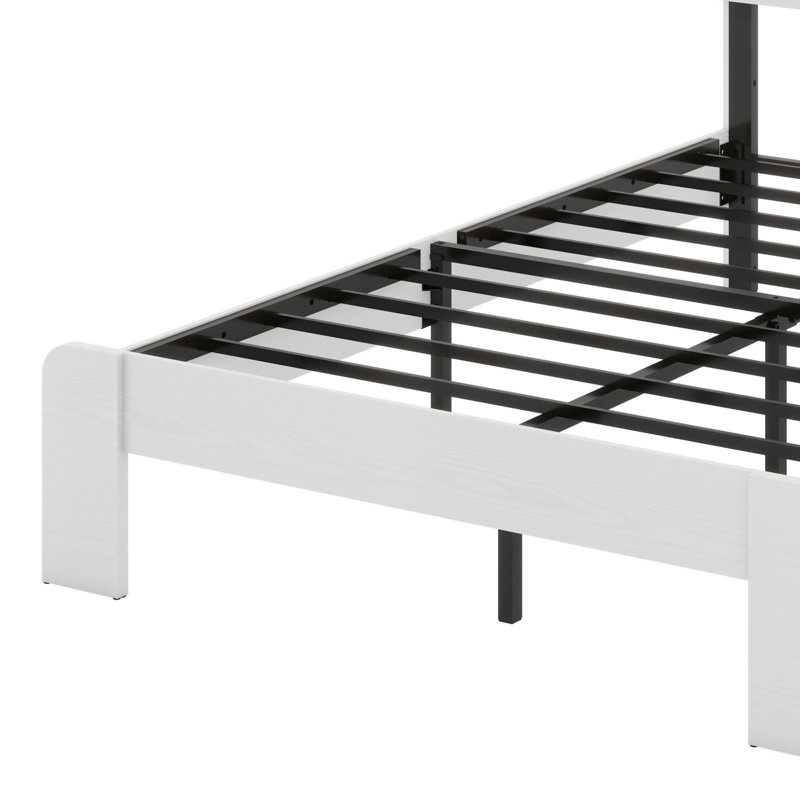 Base de lit plateforme en bois, Double