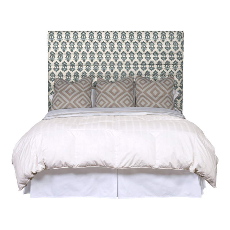 Très grande tête de lit tapissier Kelsey, Perigold ‑ bleu fumée Francine