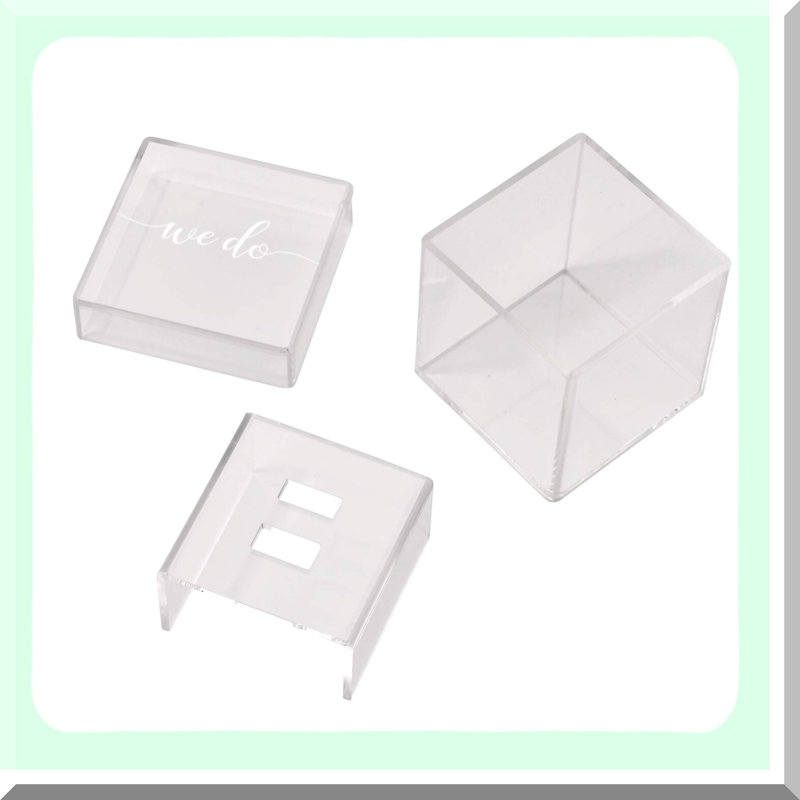 Clear Acrylic Wedding Ring Box and Pillow Alternative