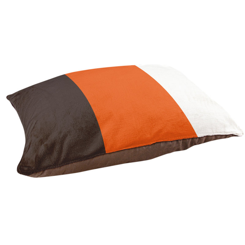 Coussin Cleveland, Moyen (l 40 po x P 30 po x H 6,5 po), Orange / Brun