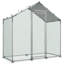 Grand poulailler en métal, 2 x 1 x 2 m, enclos extérieur avec bâche imperméable et structure robuste, toit en flèche, idéal pour les canards, lapins, poules et oies. Usage extérieur, jardin ou ferme.-401351849