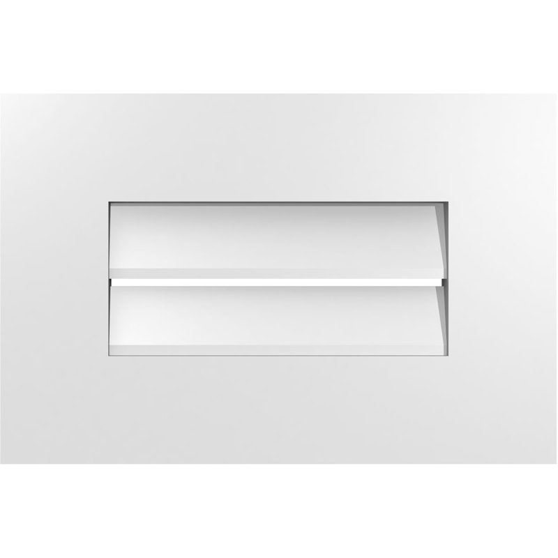 Évent à pignon fonctionnel en uréthane rectangulaire à fixation en surface, brun clair apprêté, H 12 po x l 18 po x P 1 po