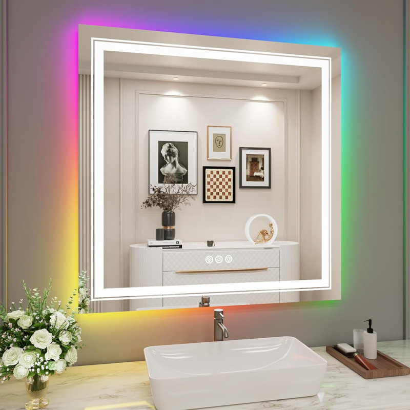 Miroir de salle de bain Maureene, 36 po x 36 po