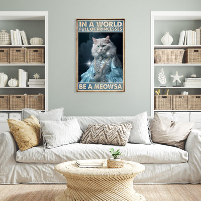 «White Cat Be A Meowsa», reproduction d'art graphique sur toile tendue sur toile tendue