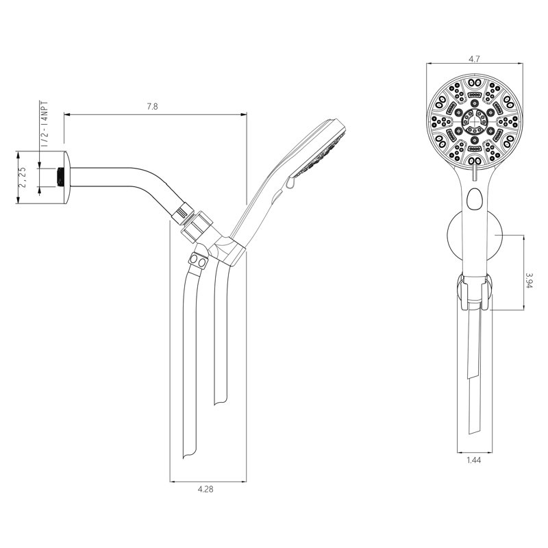 Système de douche complet, Chrome
