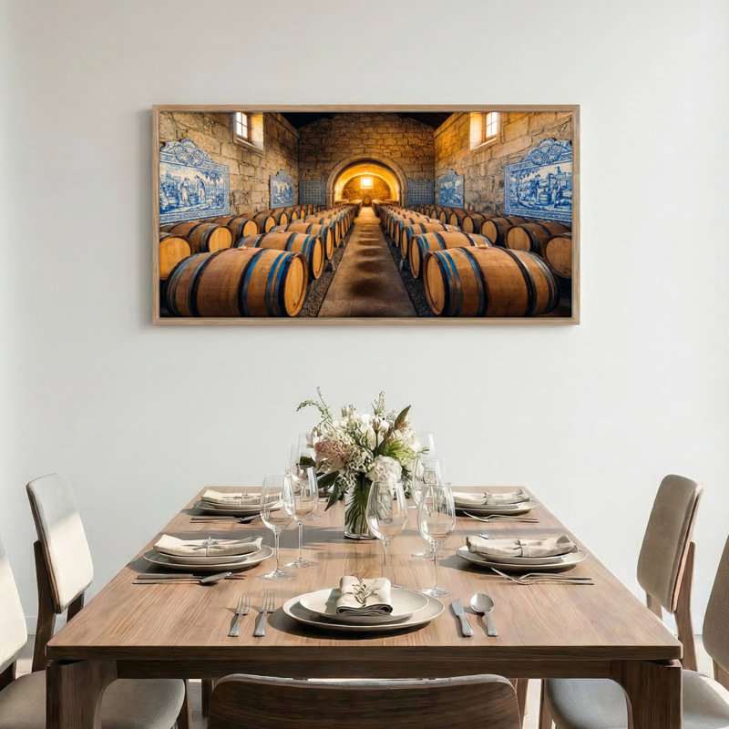 "Wine Cellar", reproduction d'art sur toile encadrée de 1 x 48 x 24 pouces, 48 x 24 pouces