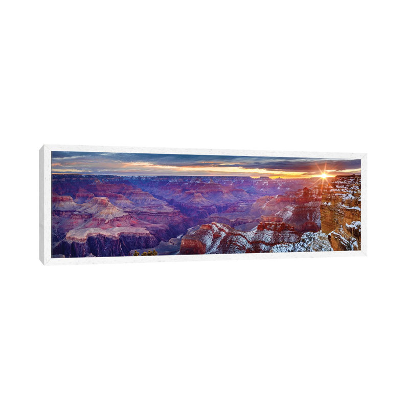 Hopi Point Sunrise II 1 Piece Panoramic Wall Art on Canvas, 121.92 cm H x 40.64 cm W, White Framed