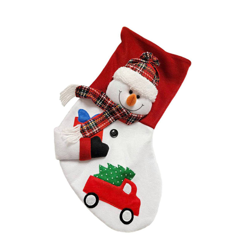 Chaussette de Noël bonhomme de neige F07M5-4
