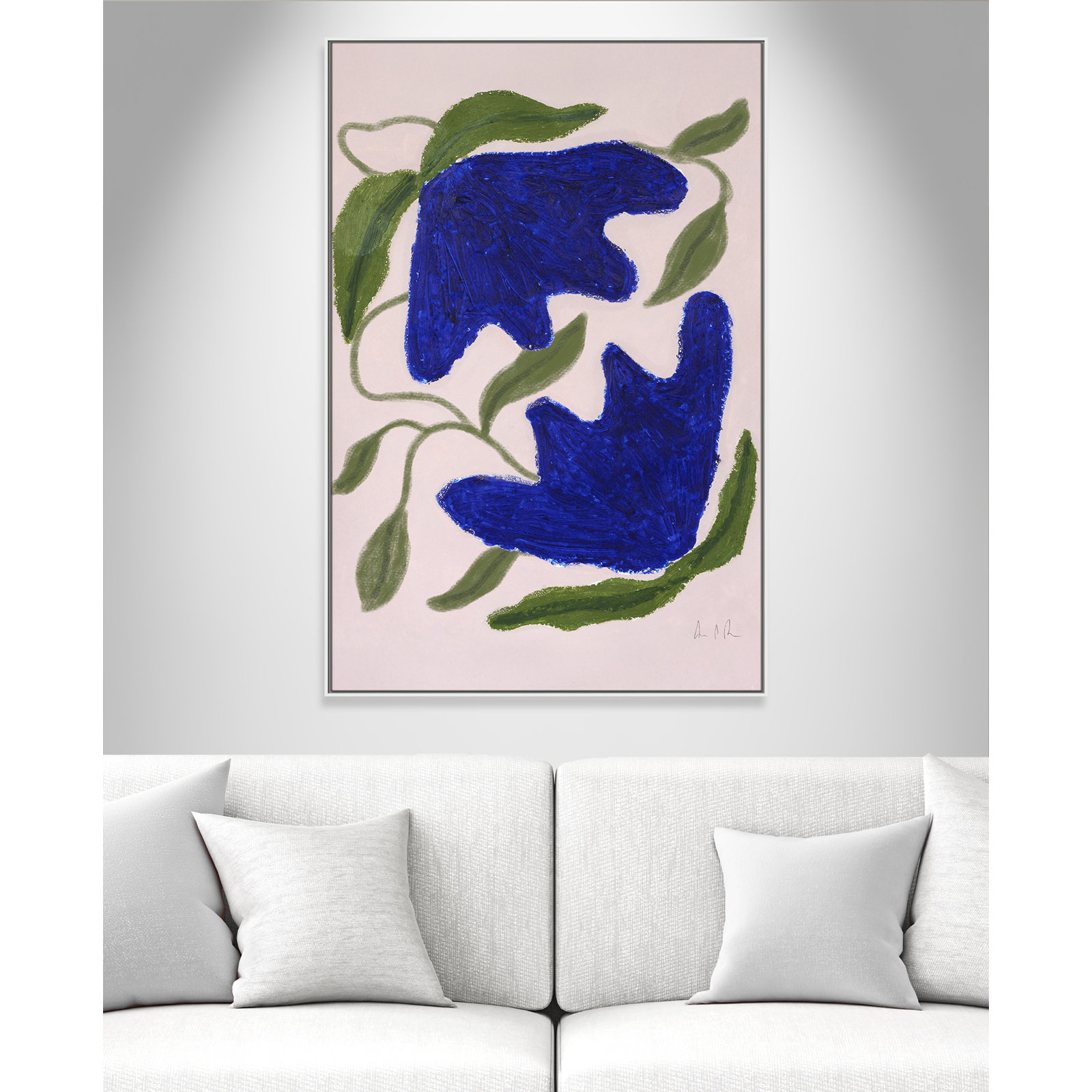 Blue Anemones No. 02 Print by Camilla Bergqvist, White, 61.5" H x 41.5" W