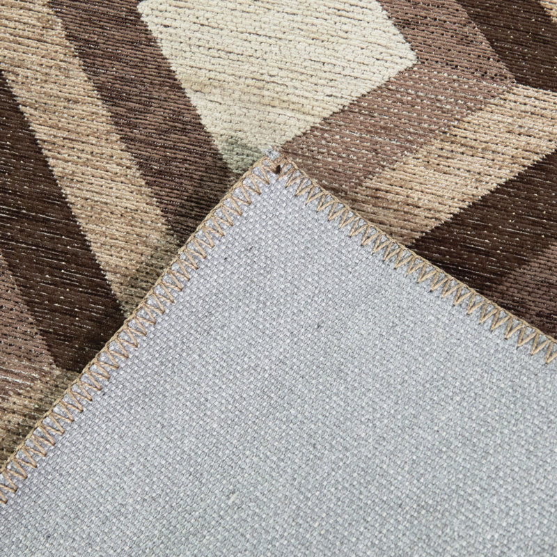 Tapis beige à motif géométrique moderne Mirena, Rectangle 5 pi 3 po x 7 pi