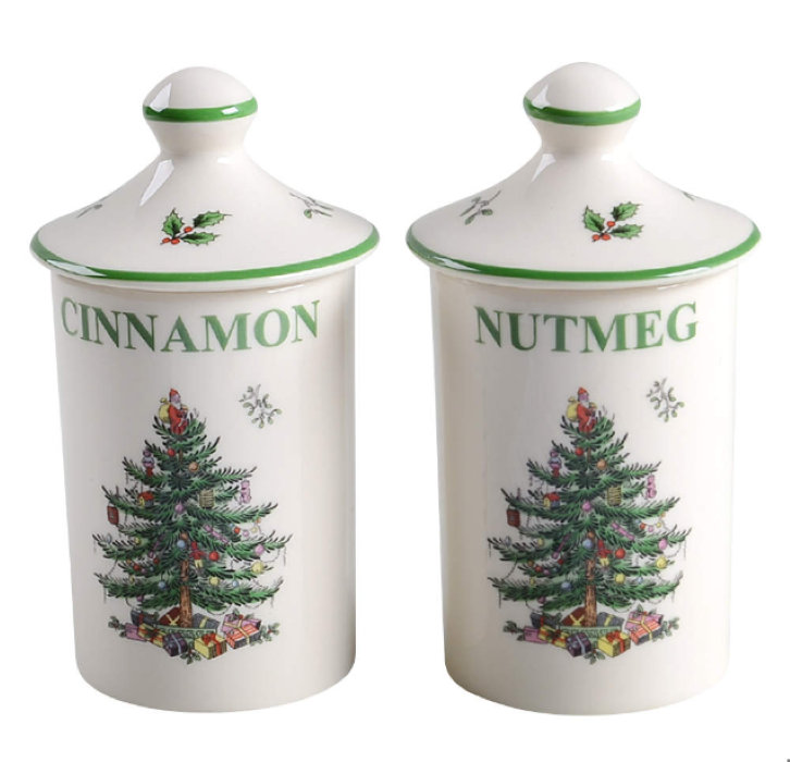 Christmas Tree 2 Piece Spice Jars Set