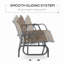 Banc oscillant pour 2 personnes, causeuse double à bascule de patio avec structure en acier thermolaqué pour porche de jardin-1701760598