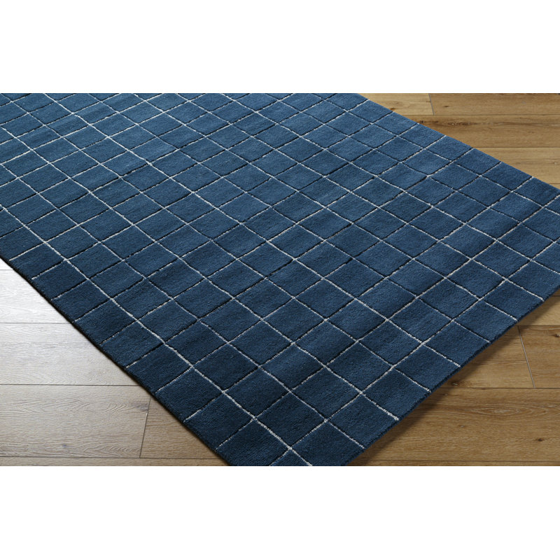 Mallory Blue Hand Tufted Area Rug, Rectangle 8' x 10'