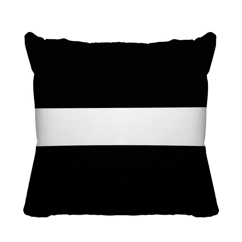 Coussin intérieur / extérieur Bede, L 15 po x H 15 po, Noir