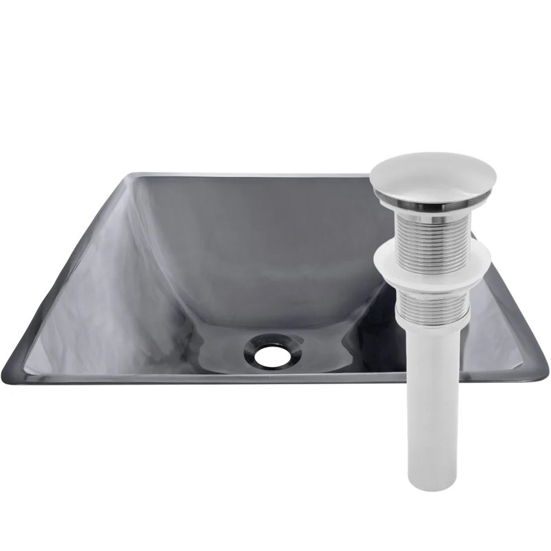 Novatto QUADRATO 16.75'' Square Bathroom Sink, Brushed Nickel
