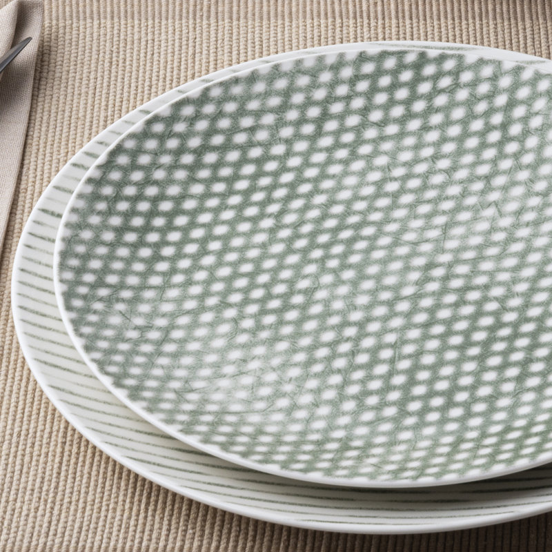 Noritake Hammock 12-Piece Dinnerware Set  - Coupe, Service for 4, Green