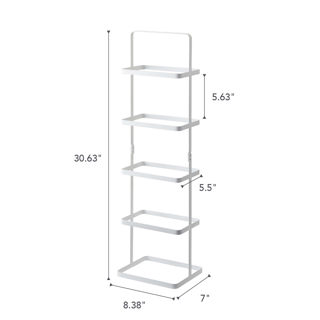 Yamazaki Home Upright 5-Pair Shoe Rack, White