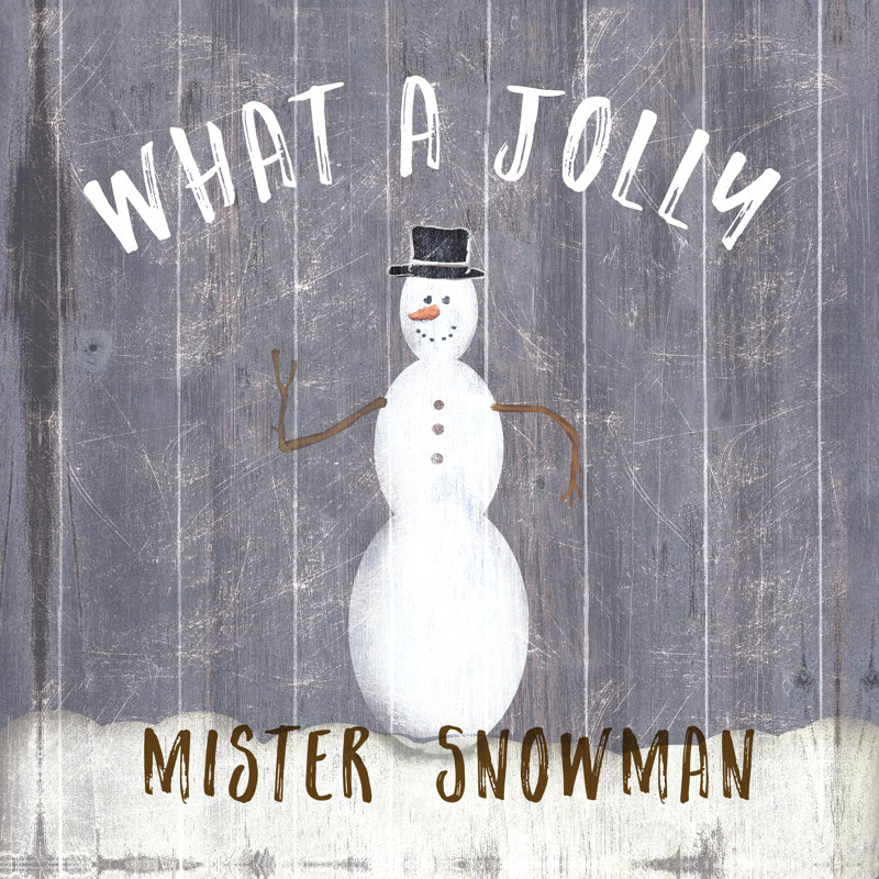 Jolly Mister Snowman - Wrapped Canvas Print, 30cm H x 30cm W x 3.8cm D