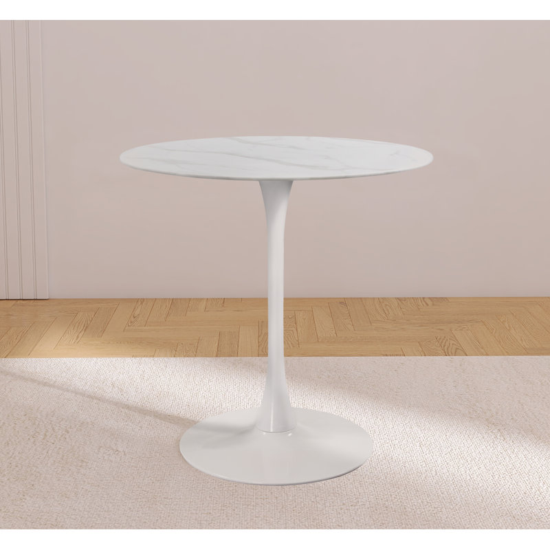 Orren Ellis Round Marble Counter height Bar Table & Reviews | Wayfair
