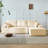 Compression-Boneless 96" L-Shaped Cloud Sectional Sofa with Oversized Chaise, Modular 3-Seater Corduroy Couch for Living Room & Bedroom, Deep Seat No Assembly Required（Beige.Right Hand Facing)-499844887-491833090