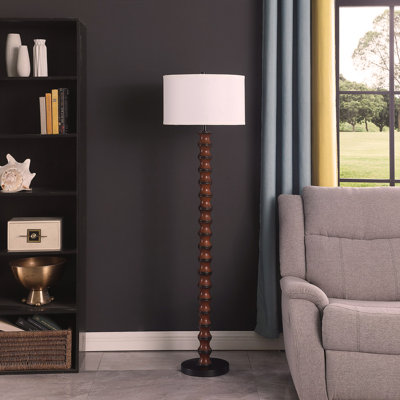 Arden 61" In Coastal Littoral Wood Insp Modern Floor Lamp