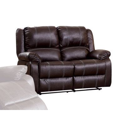 Causeuse inclinable en cuir synthétique brun