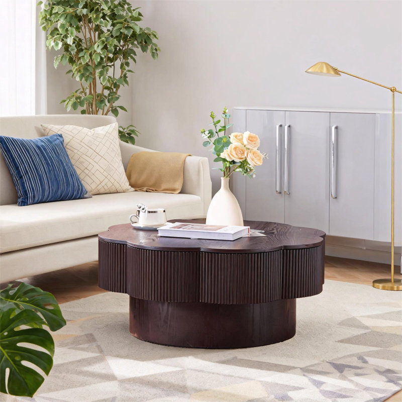 Table basse avec rangement, Marron foncé