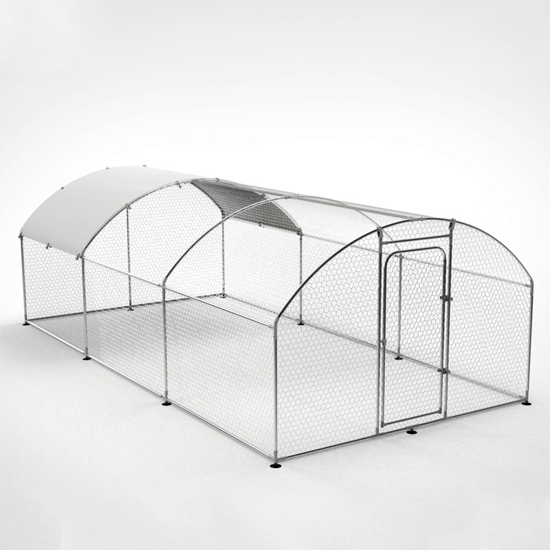 Poulailler avec basse-cour Ferras jusqu'à 8 poulets, H 78 po x l 235,2 po x P 117,6 po