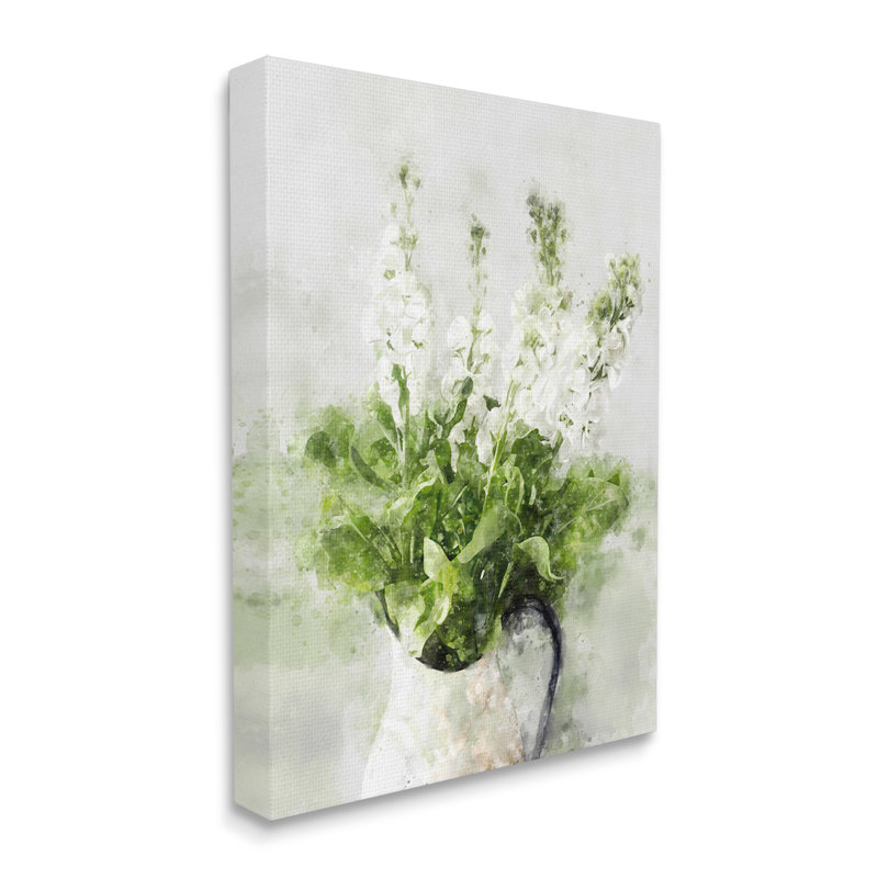 13 "Art floral sur toile de fleurs de cactus blanches dans le désert" par Ziwei Li, H 48 po x l 36 po, Toile tendue