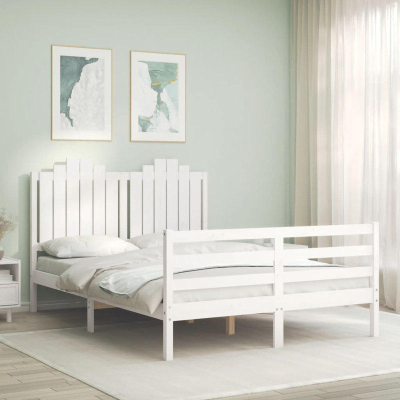 Kestner Solid Wood Bed, 140 x 190cm, Natural