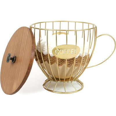 Panier de rangement pour filtre à café grande capacité avec couvercle pour filtres ronds ou dosettes, accessoires de café