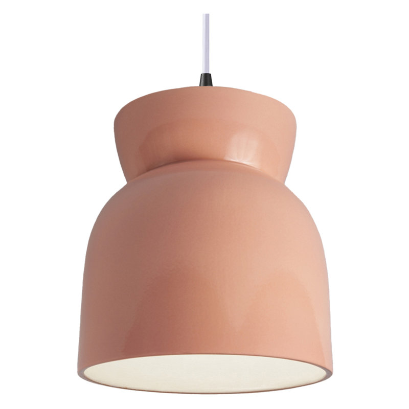 Luminaire suspendu sablier Breeona, Rosé brillant, Noir mat