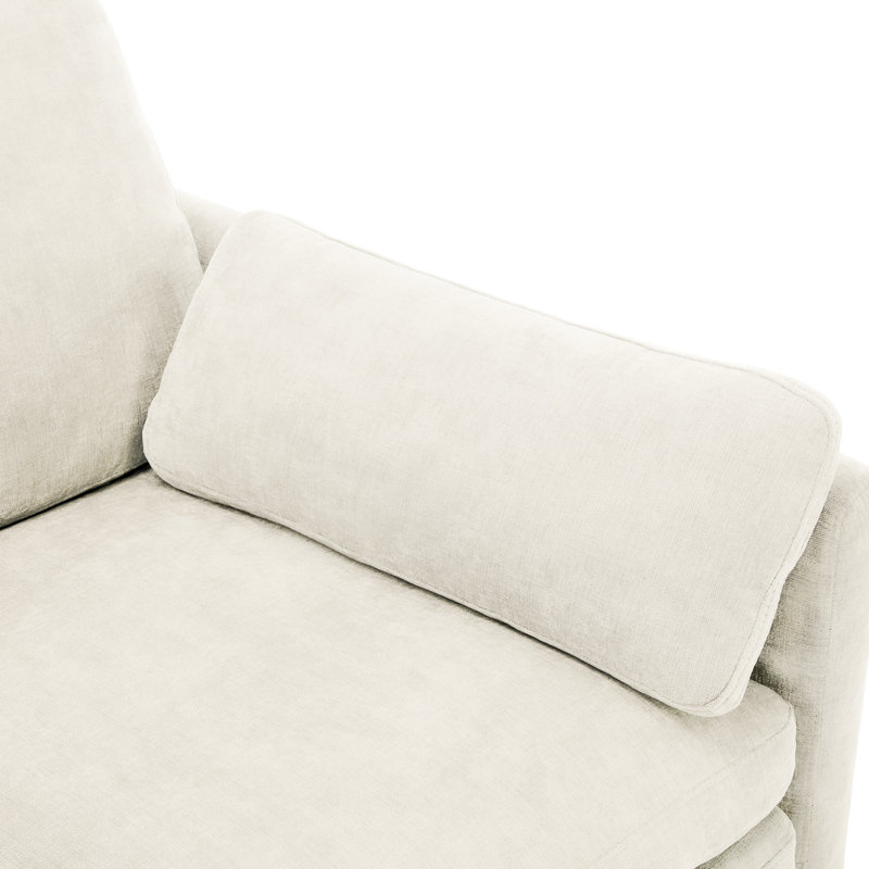 Chenille, beige, coussin à deux couches, confortable surdimensionné pour le salon, soulagement des accoudoirs, détente, Beige