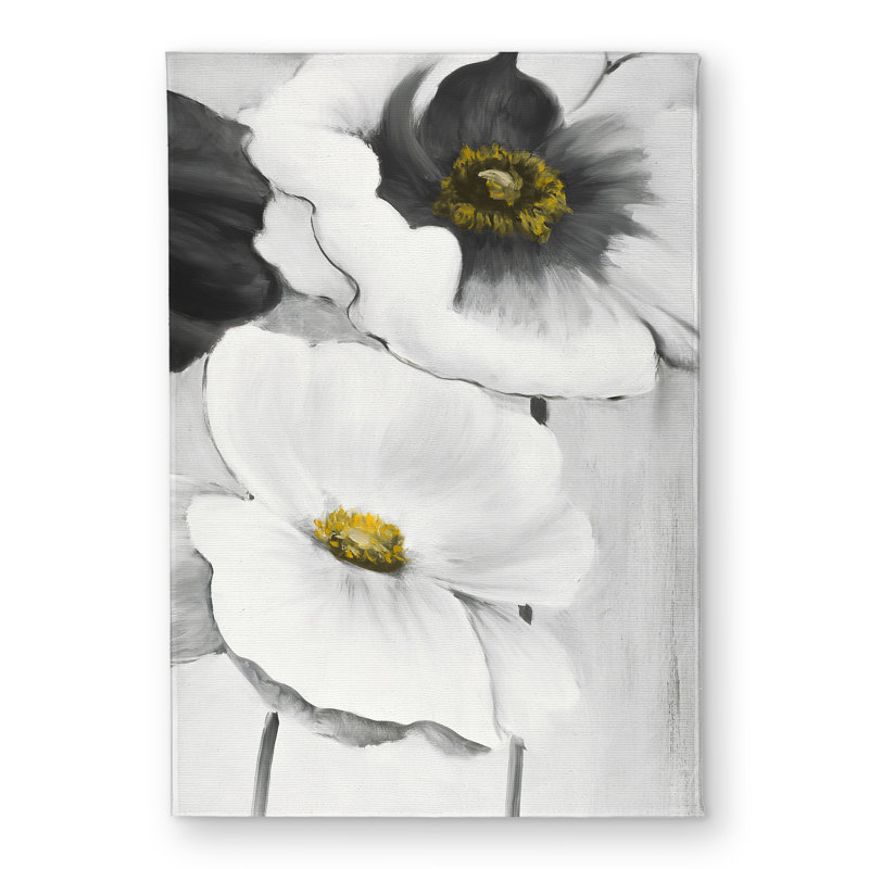 Assorted White Flowers Door Mat | Monochrome Indoor Outdoor Decor