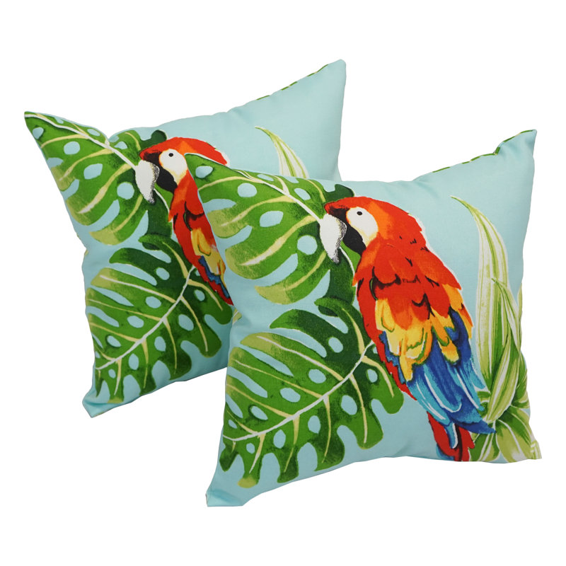  Parrot Palm Indoor/Outdoor Throw Pillows, Set of 2