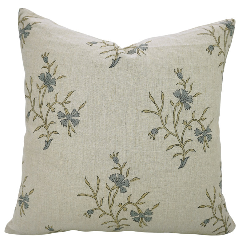 Housse décorative à motif floral Fabividine Coussin décoratif doux et durable pour canapé ou salon, H 26 po x l 26 po, Carré