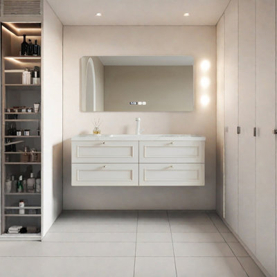 Armoire de salle de bain crème