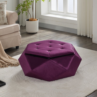 Repose-pieds Velvet Polygon Diamond