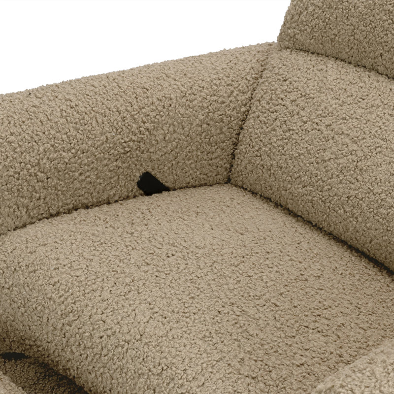 Rainbow Recliner and Swivel Glider, Teddy Loop Latte Sherpa
